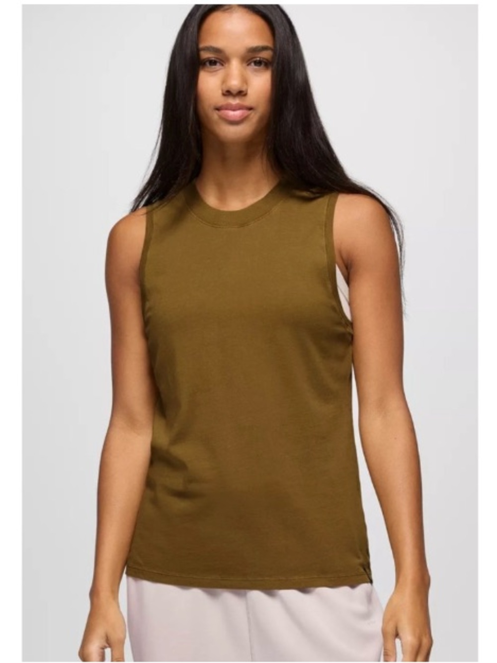 Prana Everyday Sleeveless Tank Top Athleisure Outdoor Olive Brown Medium